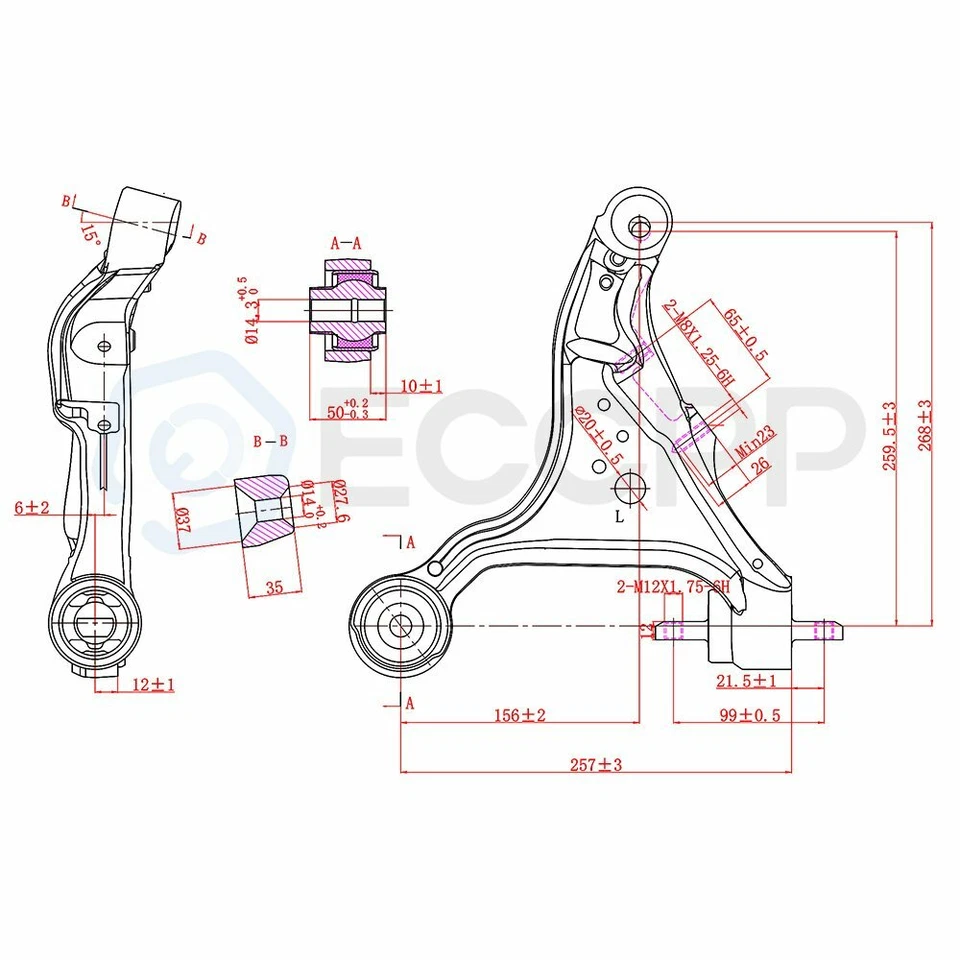 8pcs For 2001-2007 Volvo V70 S60 Front Lower Control Arms Ball Joints Sway Bars - Image 2 of 4