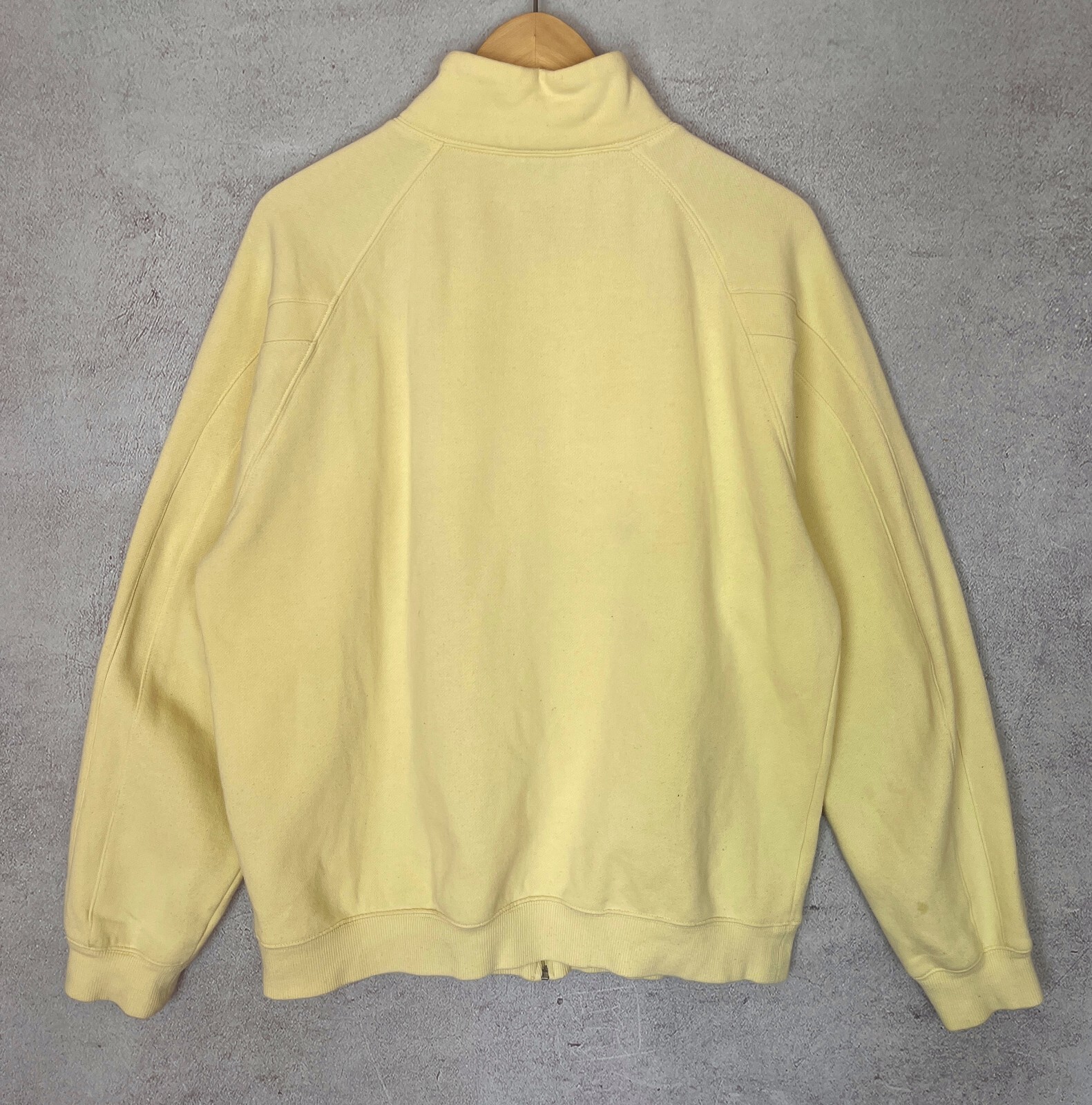 Autentica giacca felpa vintage Yves Saint Laurent logo palude zip intera gialla taglia M