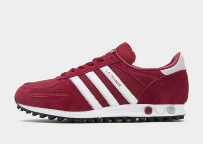 Adidas Originals LA Trainer IN Burgunderrot Rot und Weiß UK Größe 11