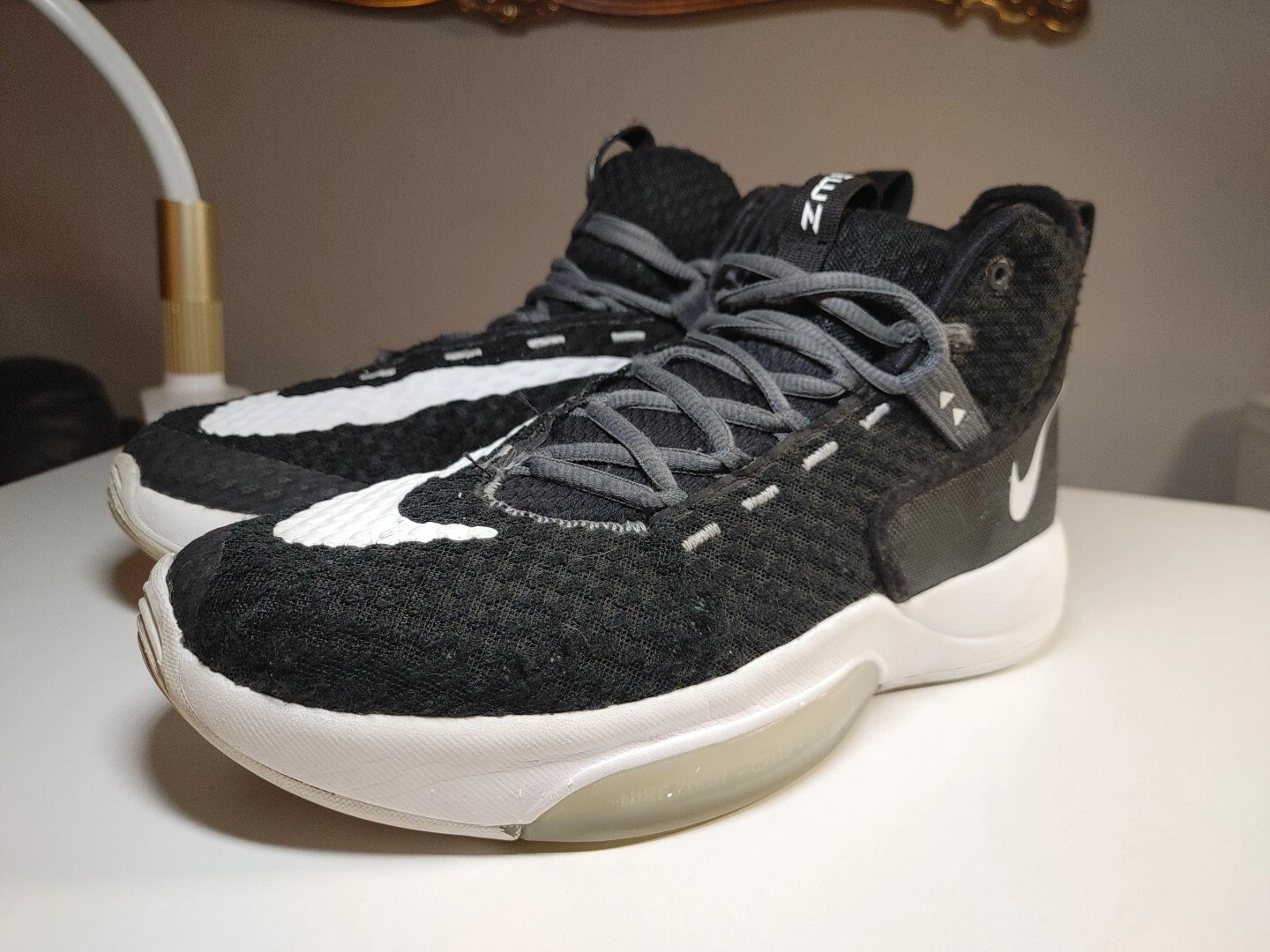 Scarpe da basket Nike Zoom Rize TB nere bianche da uomo taglia 10