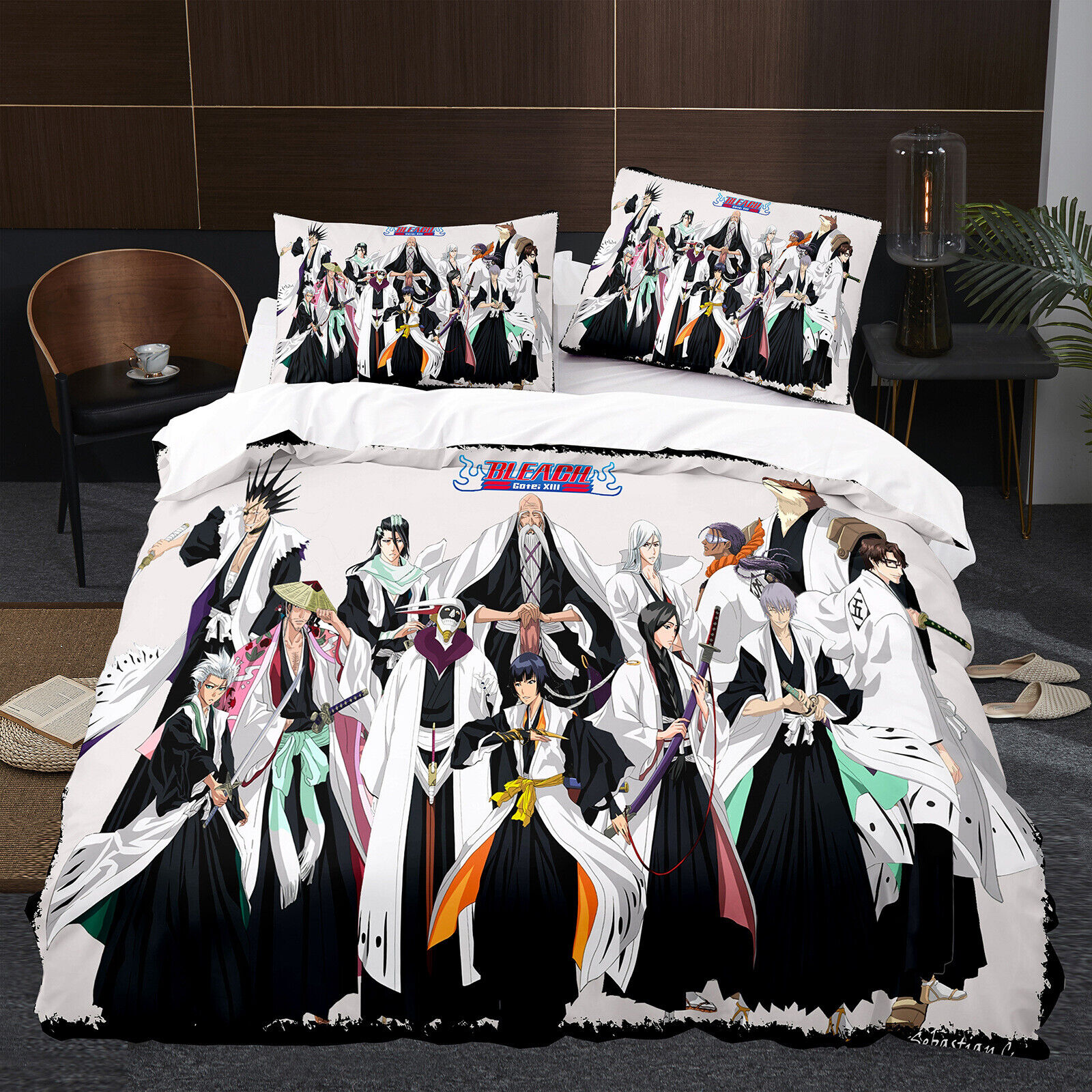 Anime BLEACH 3D Bedding Set 2/3PC Duvet Cover Pillowcase 4 Sizes 3A