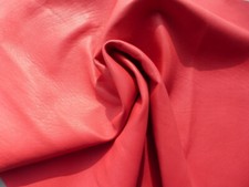 Lambskin leather hide Bright Candy Apple Red supple full bodied natural finish