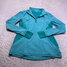 C9 Champion 1/4 Zip Pullover Blue Teal Mock Neck Long Sleeve Size Small S
