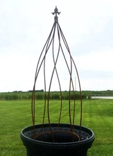 32" Sturdy Wrought Iron Twist Obelisk Trellis - Decorative Flower Support