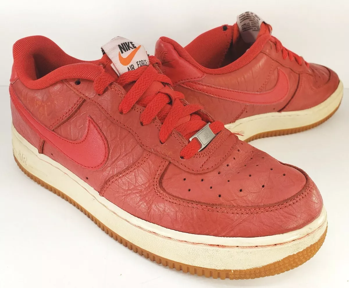 Nike Air Force 1 Low University Red Gum White Youth Boy s 7 Model