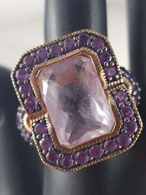 Sima SKJ Vintage Sterlingsilber Morganit Amethyst Ring Größe 5,75 - 10,3 Gramm