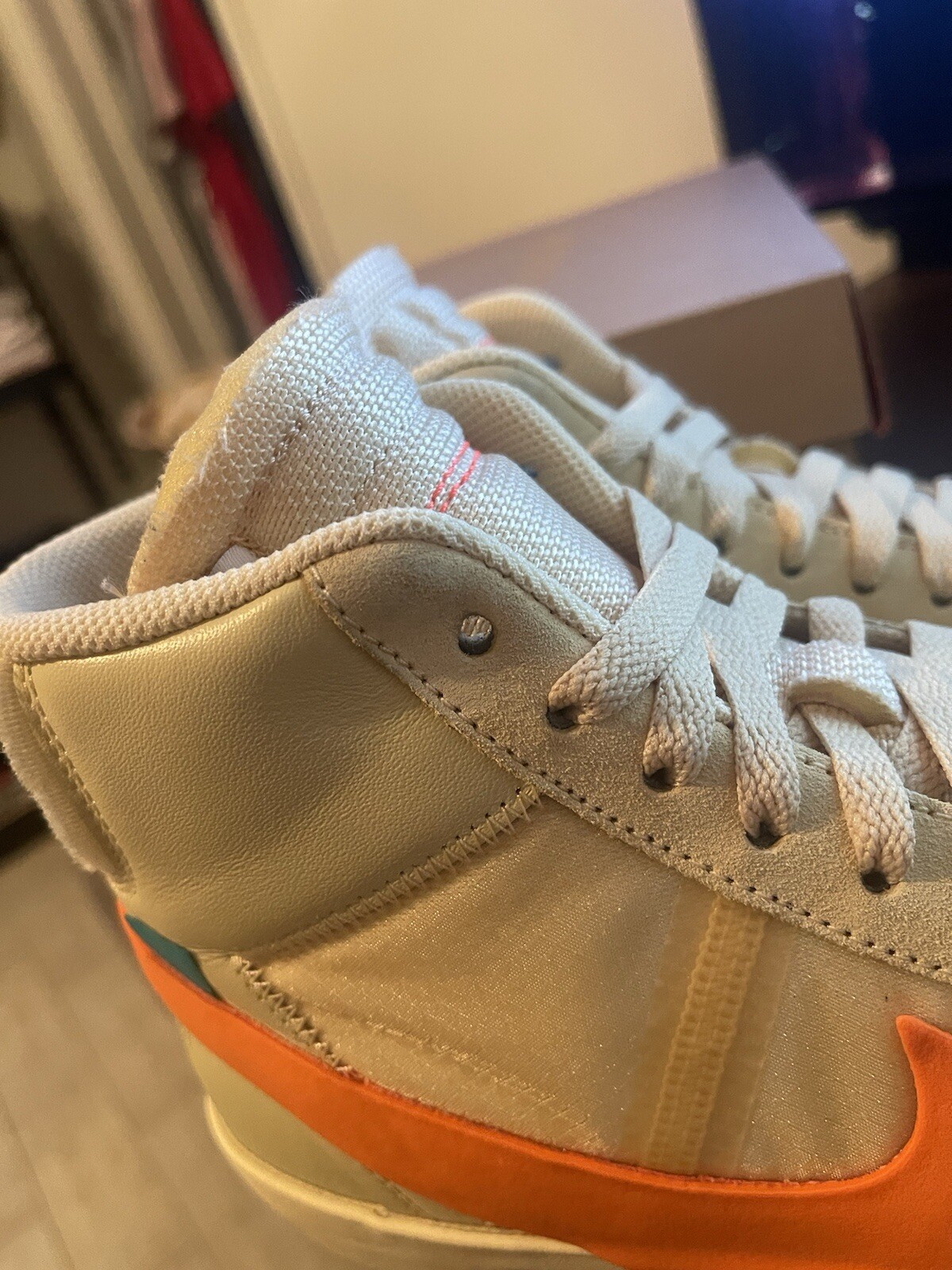 OFF WHITE X NIKE Blazer Nike Off White taglia 7 5 mid all hallows sveve *INDOSSATO UNA VOLTA*