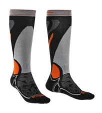 Bridgedale MENS SKI MIDWEIGHT Merino Performance Socks BLACK/SILVER All Sizes