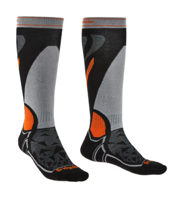 Bridgedale HERREN SKI MITTELSCHWER Merino Performance Socken SCHWARZ/SILBER alle Größen