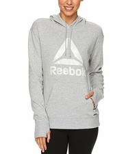 Reebok Gray Heather Logo Radiant Hoodie - Size X-Small