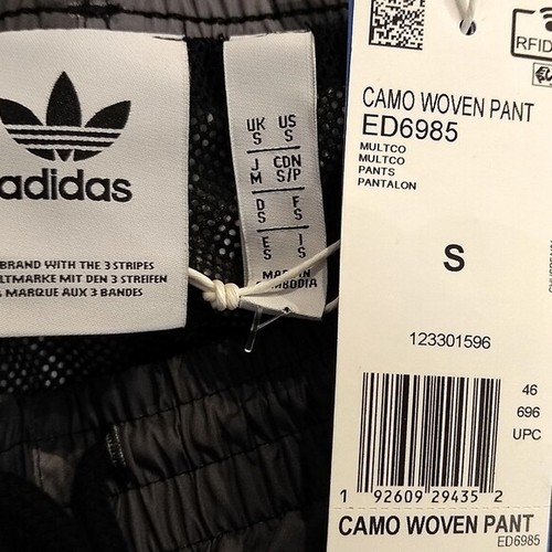 NEW Adidas Originals Men’s Woven Jogger Pants ED6985 Black Grey Camo Size Small - Picture 4 of 4