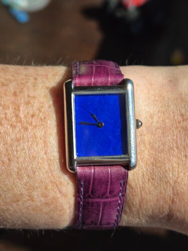"International Klein Blue" Custom Painted Tank-Style Men's Quartz Watch