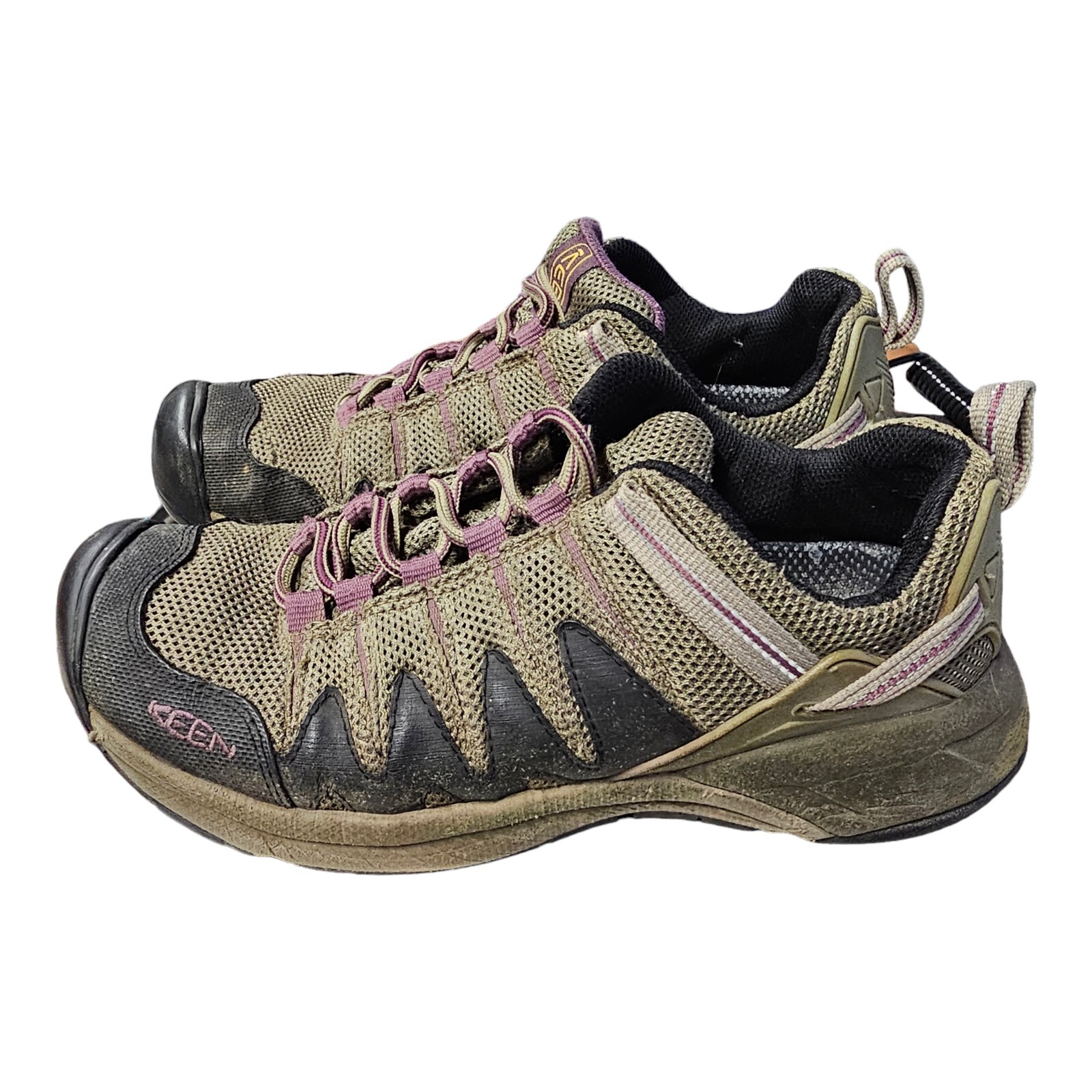 Scarpe da trekking KEEN impermeabili asciutte marroni e viola taglia 8