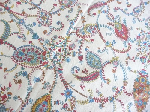 Alter Vintage Baumwollstoff geblümt hochwertig 1,24m x 2,20m - Bild 4 von 7