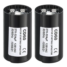 2pcs Motor Start Capacitor 270-324uF/Mfd 125V 50/60Hz CD60 Run Capacitor Motor
