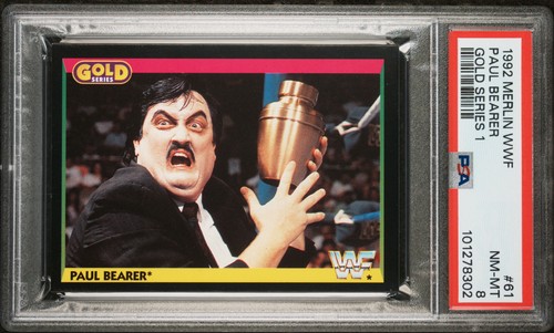 Paul Bearer 1992 Merlin WWF Gold Series 1 61 PSA NM-MT 8 POP 2 None Higher HOF - 第 1/2 張圖片