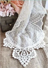 Harvest Imports Lace Table Runner in Ivory - 74" Long x 12" Wide