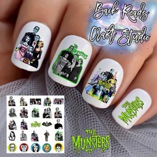 The Munsters Nail Art Waterslide Nail Decals Set Of 50 Instructions & Bonus