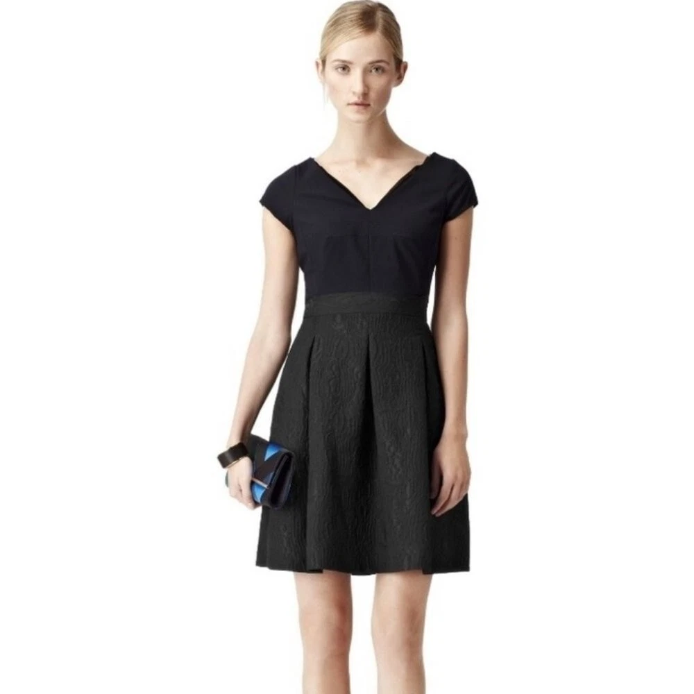 Reiss Uma Dress Cap Sleeve Blue Black size 0 eBay