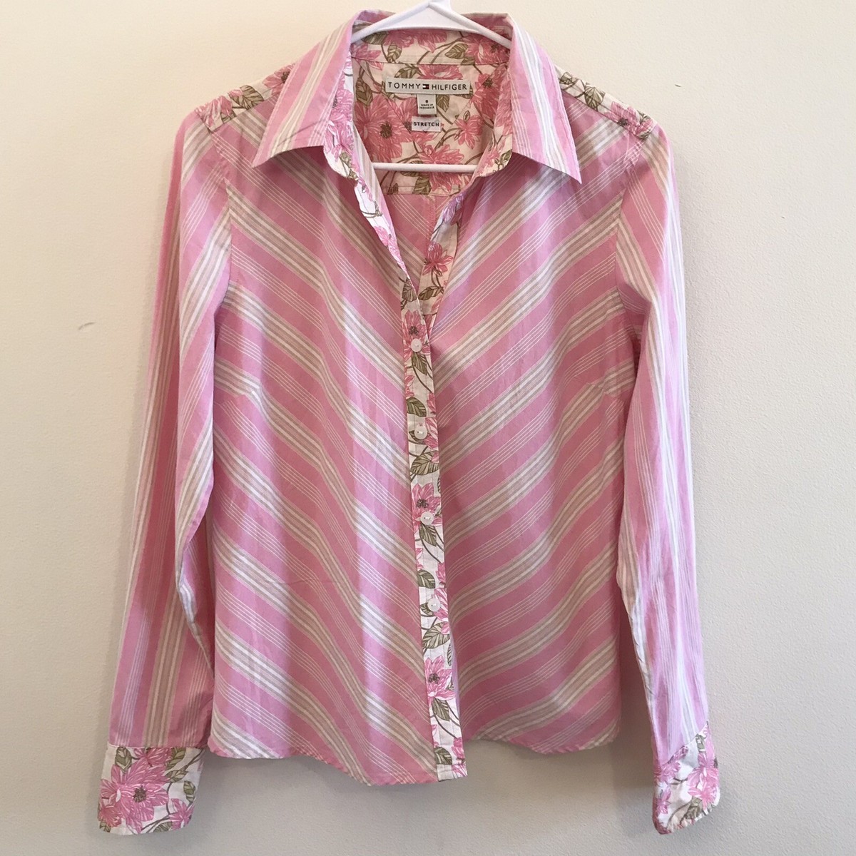 tommy hilfiger dress shirt women Tommy Hilfiger Shirt Women S / P Red Button Down Long Sleeve Cotton