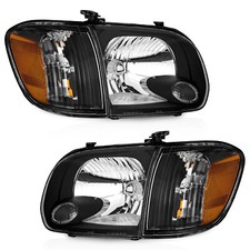 Black Headlights For Assembly 2005-2006 Toyota Tundra 05-07 Sequoia Leftright