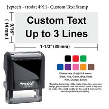 Mini 4911 Self Inking Rubber Stamp, Custom Text up to 3 Lines - 9/16"X1-1/2"