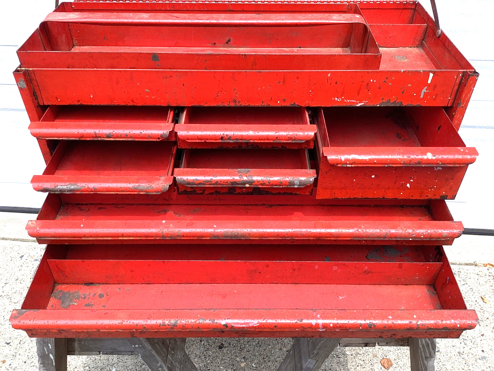 Snap On Tools Vintage 8 Drawer Top Box With Removable Tray & Side Handles KR58A