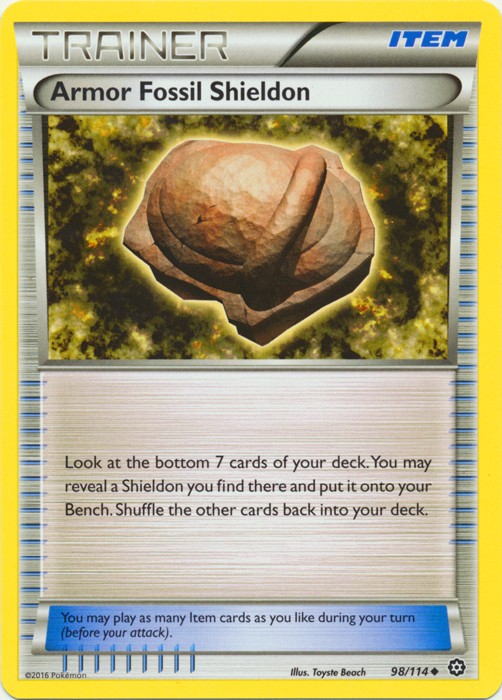 Armor Fossil Shieldon - 98/114 - Uncommon - Near Mint