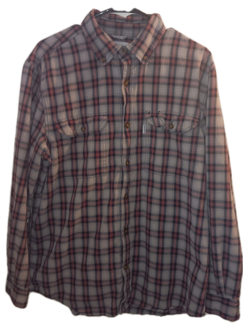 Carhartt Men's Vintage Button-Up Shirt Size L Relaxed Fit Long Sleeve EUC Gray