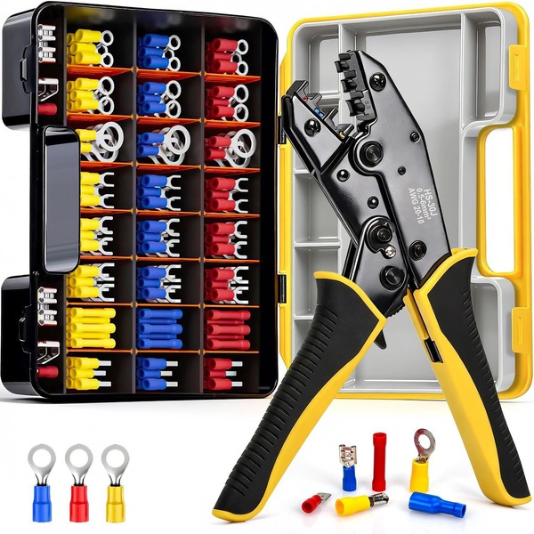 Crimpzange Set, 425PCS KabelendhüLsen Set,Crimpzangen AderendhüLsen Mit R-image