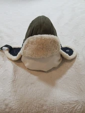 UGG Shearling Trapper Hat Aviator Ear Flap Olive Navy Unisex S/M