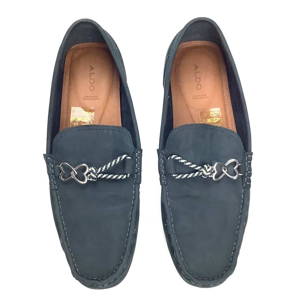 ALDO Lazuri Driving Moccasins Slip On Loafer Shoes Men's US 10.5 Blue Leather - Image 3 of 4