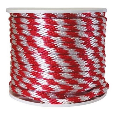 Wellington P7240S0200R70S Solid Braided Poly Derby Rope Red & White