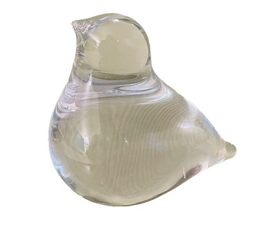 Art Glass Paperweight Bird Dove 3'' x 3'' Figurine Light-Reflective Collectible