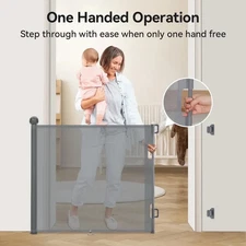 Baby Gates, Caveen Retractable Baby Safety Gate for Doorway,Stair, 34" x 55" ABS