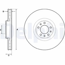 Delphi BG9151C Brake Disc for Citroen, Peugeot, Peugeot (DF-PSA)