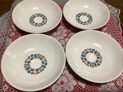 Vintage MCM Atomic Temporama Canonsburg Pottery 5.5 BERRY/ DESSERT Bowls( Set 8)