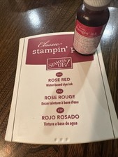 STAMPIN UP Classic Ink Linen Pad Matching Refill Reinker Rose Red