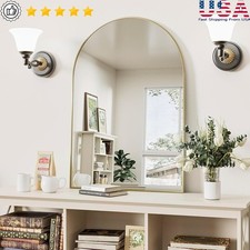 Gold Arched Wall Mirror Hanging Mirror Bathroom Bedroom Living Room Decoration