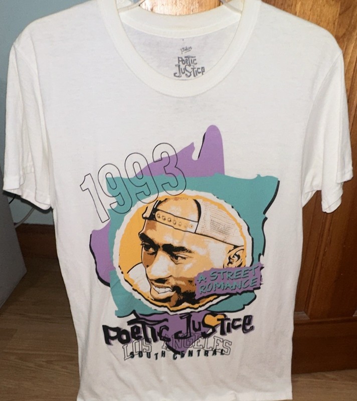 Poetic Justice 1993 A Street Romance Tupac Graphic White Tee S/P Cotton