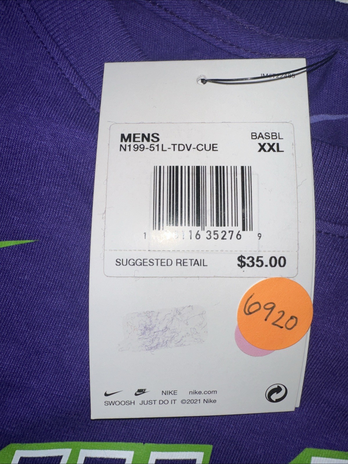 NWT Nike Tampa Bay Rays Men's 2XL Purple Retro Logo T-Shirt $35 thumbnail 4
