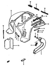 Suzuki Genuine ATV Plate LT50 Body Frame Rear Fender 63332-04600-000