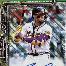 2025 Topps Holiday Autograph Ronald Acuña Jr. Holiday Green /5 PA-RA Braves MLB