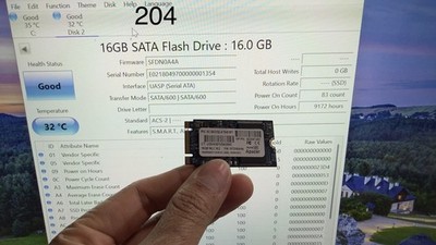 Apacer 16GB SSD M2 SATA Flash Drive 2242  8C.5ADG2.ATA61BT Health Good