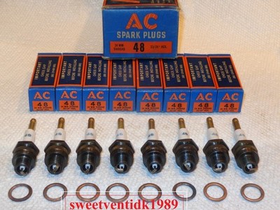 ( 8 ) ..  NOS  Vintage AC-48 Spark Plugs .. GM #1559442 .. Circa .. 1930 -1950 s