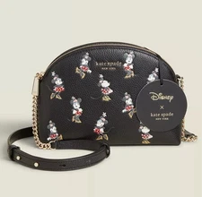 BRAND NEW! Kate Spade Disney Minnie Mouse Park Leather double zip dome crossbody