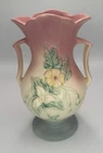 Vtg HULL Art Pottery 2 Handled Floral WILDFLOWER Vase 9-1/2"  W-13-9-1/2 1946-47