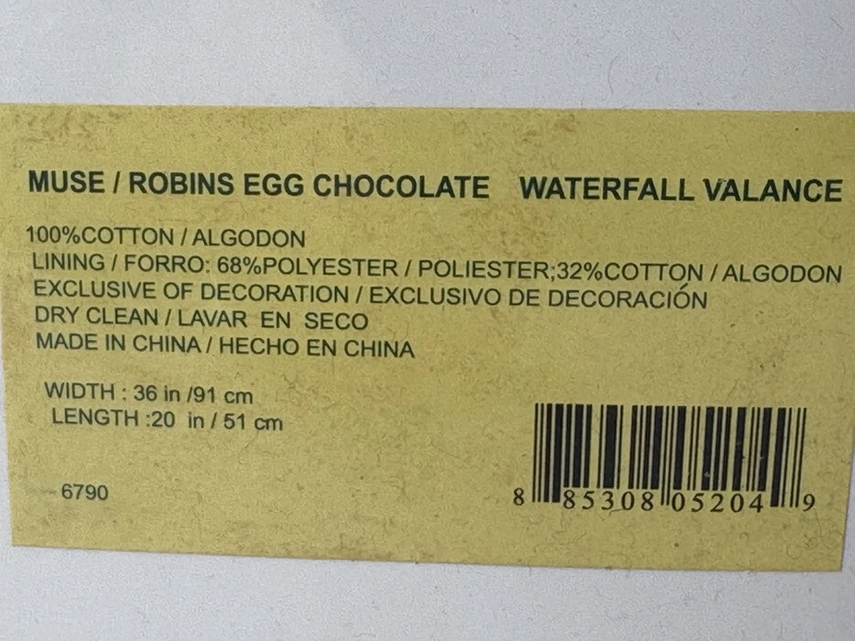 2x Waverly Waterfall Valance Robins Egg Dark FLORAL 36" Width x 20" Length NEW - Image 4 of 4