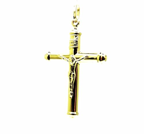 Pegaso Joyas Colgante De Hombre En Oro Amarillo 18k (750) Pendiente Cruz Tapones