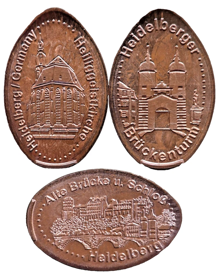 Heidelberg - Automat 1 ● 3x Elongated Coins ● kompletter Satz ● Quetschmünzen - Bild 1 von 1